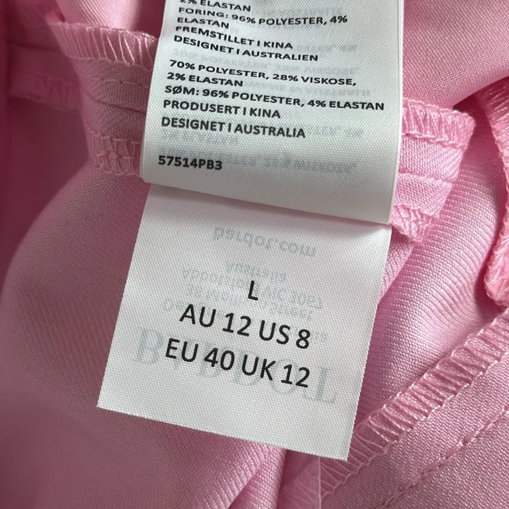 Bardot Callista  High Rise Pleated‎ Wide Leg Pants Size L Women’s Lili Pink